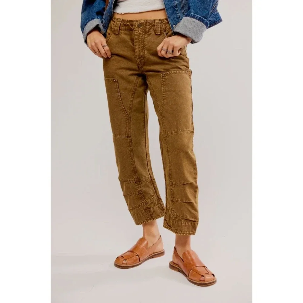 Free People Supersonic Slim Pant Breen 10 Workwear Utility Cargo Spring Y2K‎